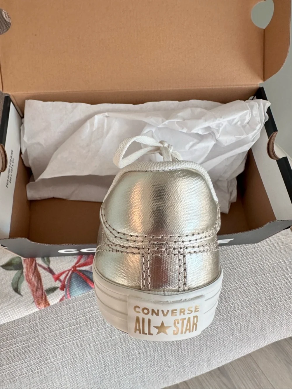 New 7 gold converse all star chuck Taylor low top sneakers shoes trainers lucky - Picture 8 of 11